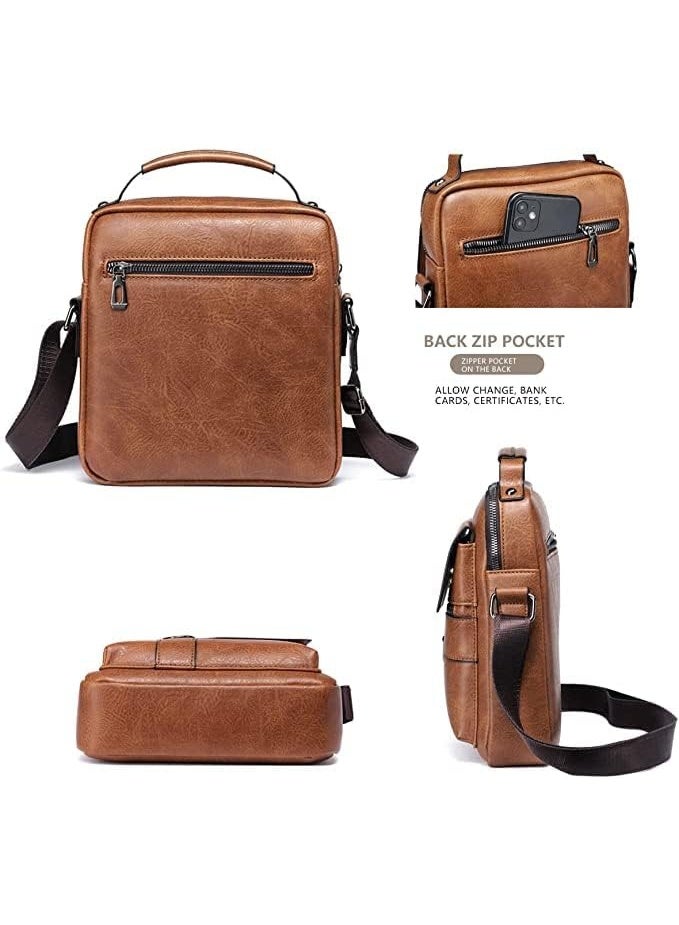 ChicAbode Mens Crossbody Bag, Shoulder Handbag, Leather Small, Casual Travel Phone Bag, with Multiple Pockets, for iPad 9.7", Travel, Cycling, Hiking, Office, Business - Image 3
